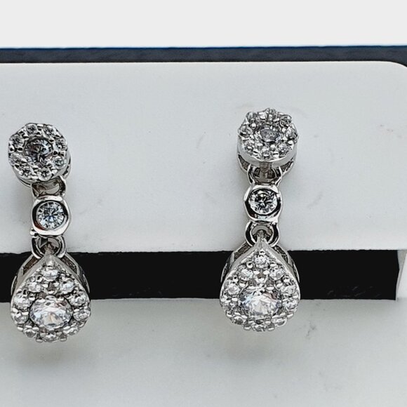 925 sterling silver luxury CZ earrings for women/girls, Best for RJUS2159 - Picture 8 of 9